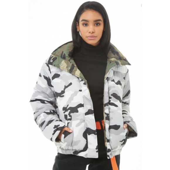 reversible camo puffer jacket